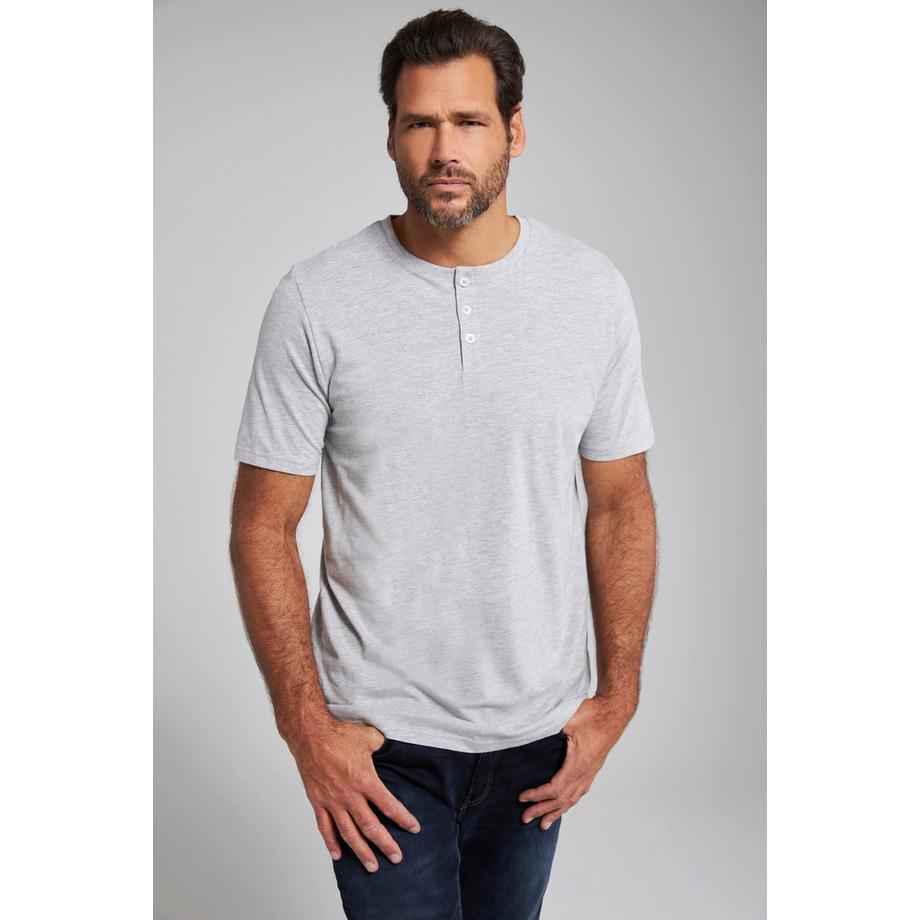 JP1880 Basic Henley Kurzarm Knopfleiste  