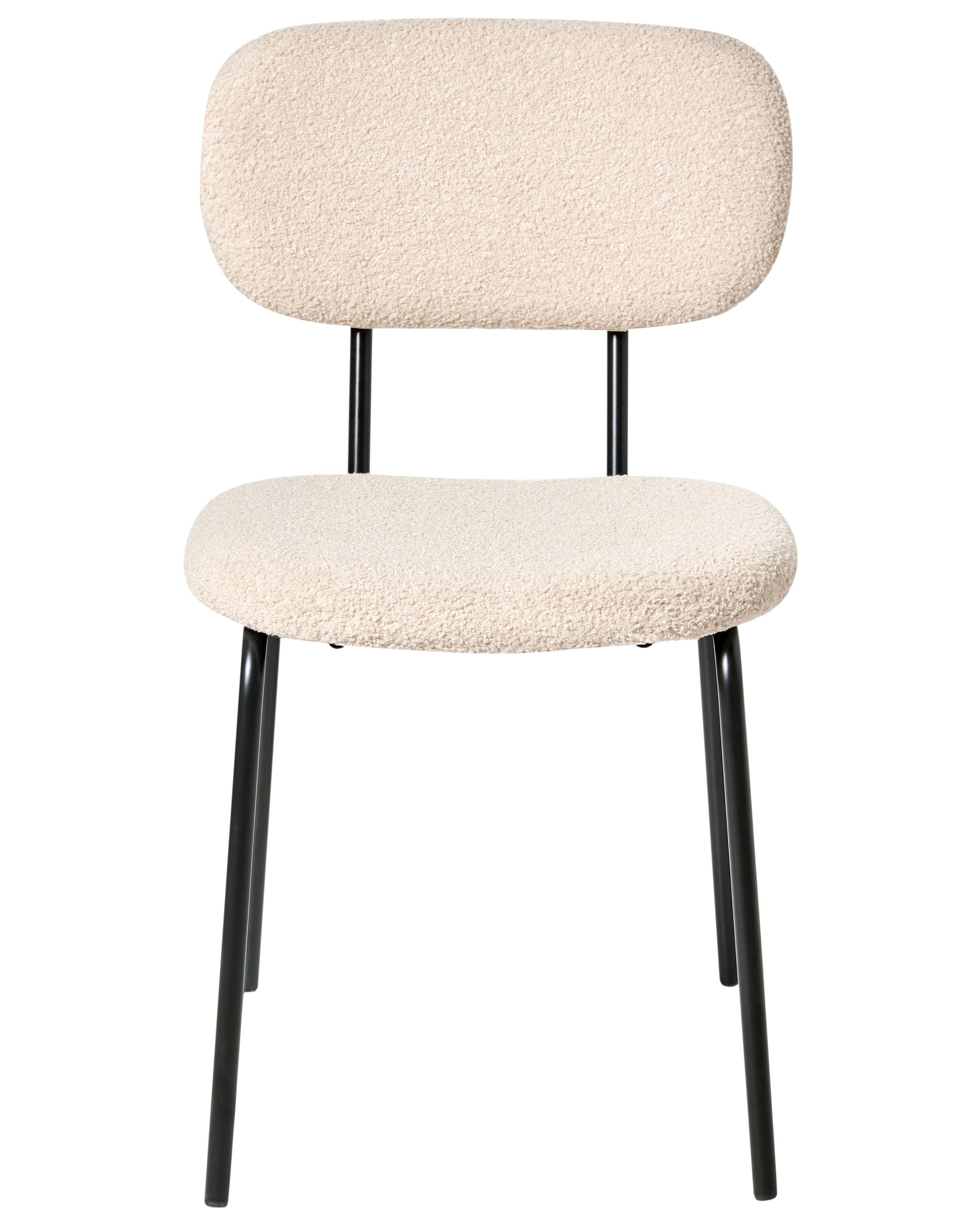 Beliani Lot de 2 chaises en Bouclé Rétro ADAIR  