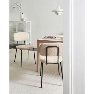 Beliani Lot de 2 chaises en Bouclé Rétro ADAIR  