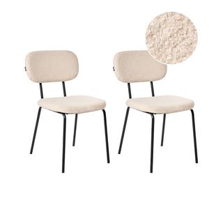 Beliani Lot de 2 chaises en Bouclé Rétro ADAIR  