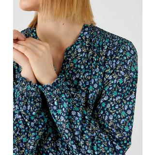 Damart  Gesmokte Bluse mit Blumenmuster. 