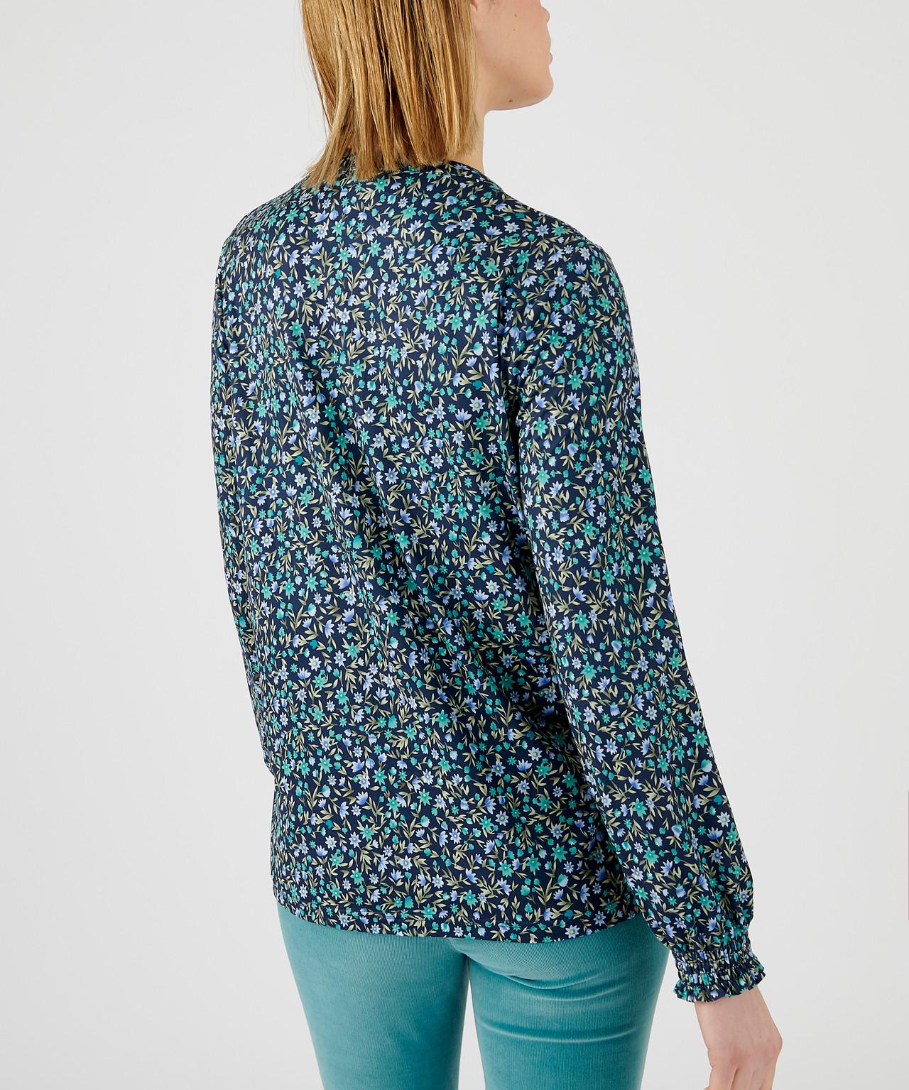 Damart  Gesmokte Bluse mit Blumenmuster. 