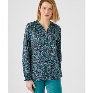 Damart  Gesmokte Bluse mit Blumenmuster. 