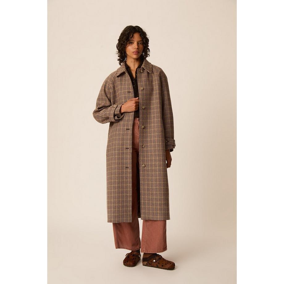 Des Petits Hauts Manteau long à carreaux Yonique  