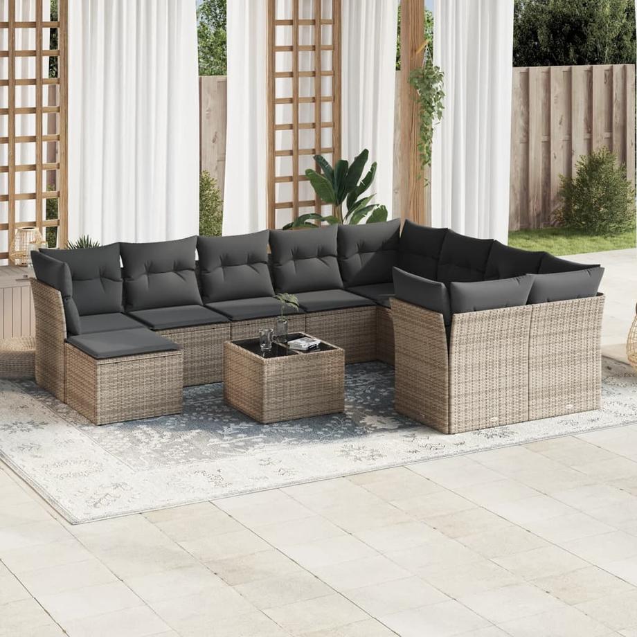 VidaXL set divano da giardino Polirattan  