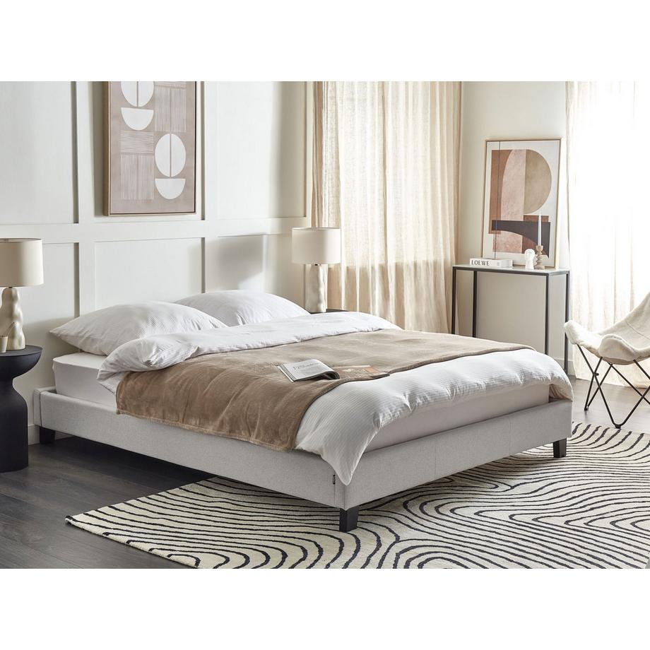 Beliani Letto senza testata en Tessuto  ROANNE  