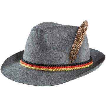 Chapeau traditionnel gris avec les chapeau du drapeau allemand