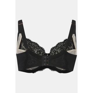 Ulla Popken  Soutien-gorge à armatures avec dentelle et motif pied-de-poule, bonnets C - F 