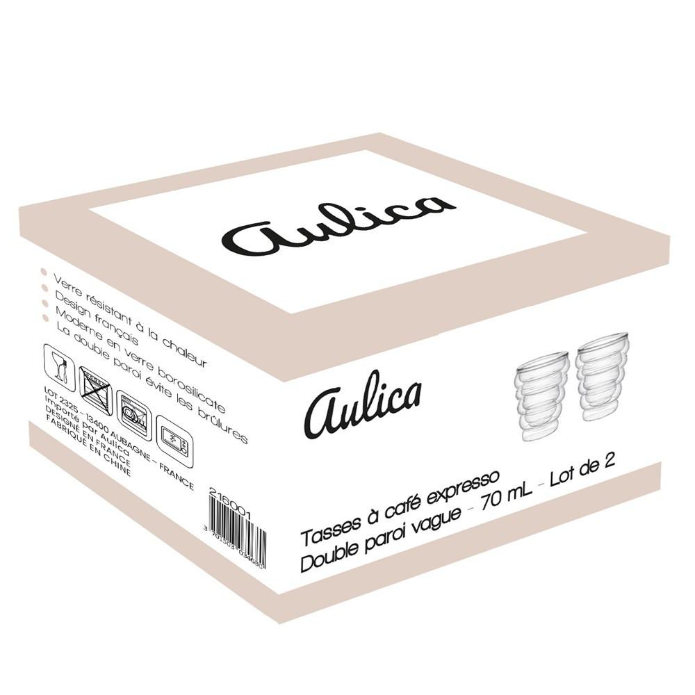 Aulica ESPRESSOTASSEN DOPPELWANDIG WELLE 70ML - SATZ VON 2  