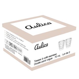 Aulica ESPRESSOTASSEN DOPPELWANDIG WELLE 70ML - SATZ VON 2  