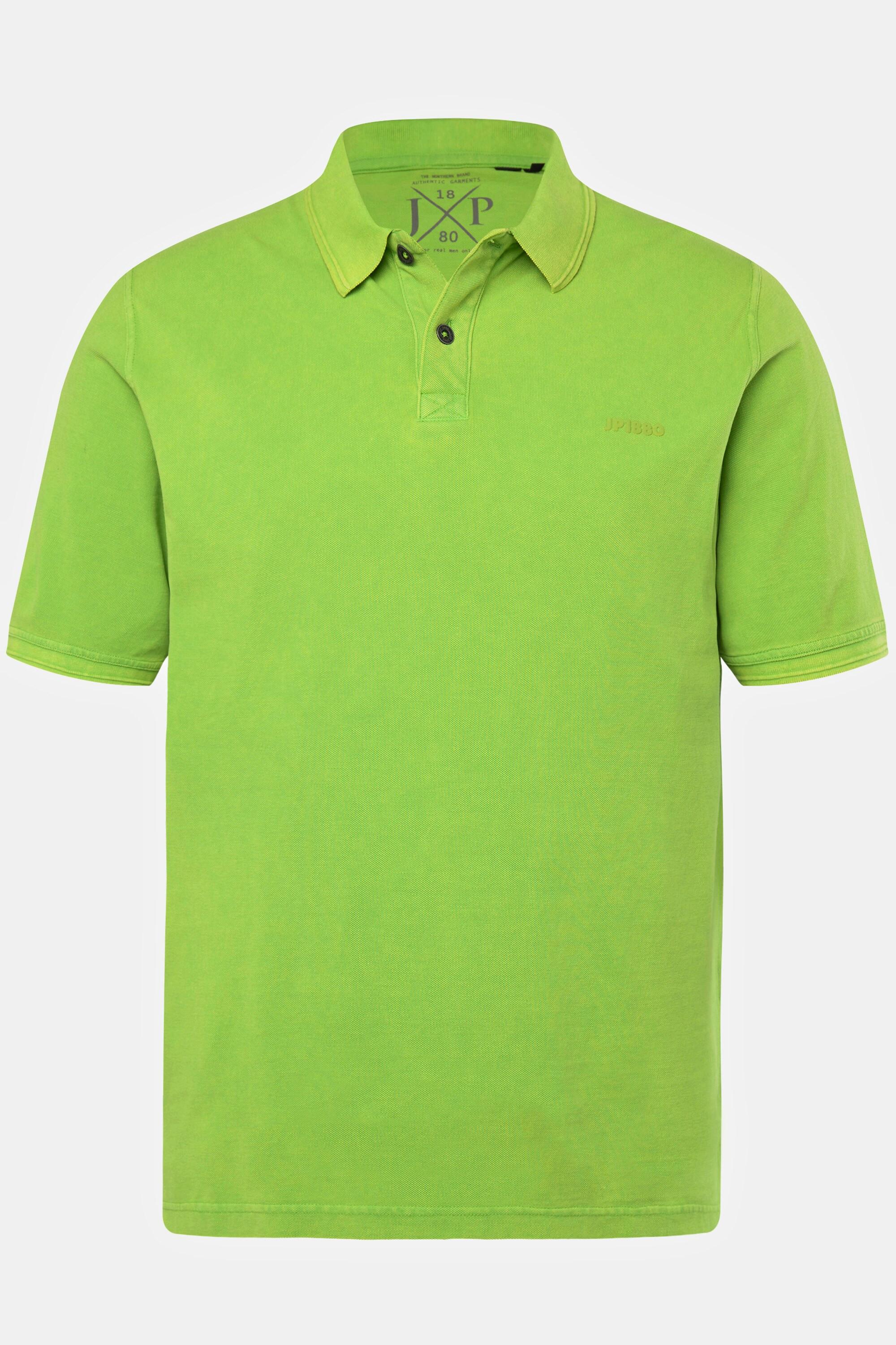 JP1880  Maglia polo di piqué dal look vintage con mezze maniche verde chiaro 