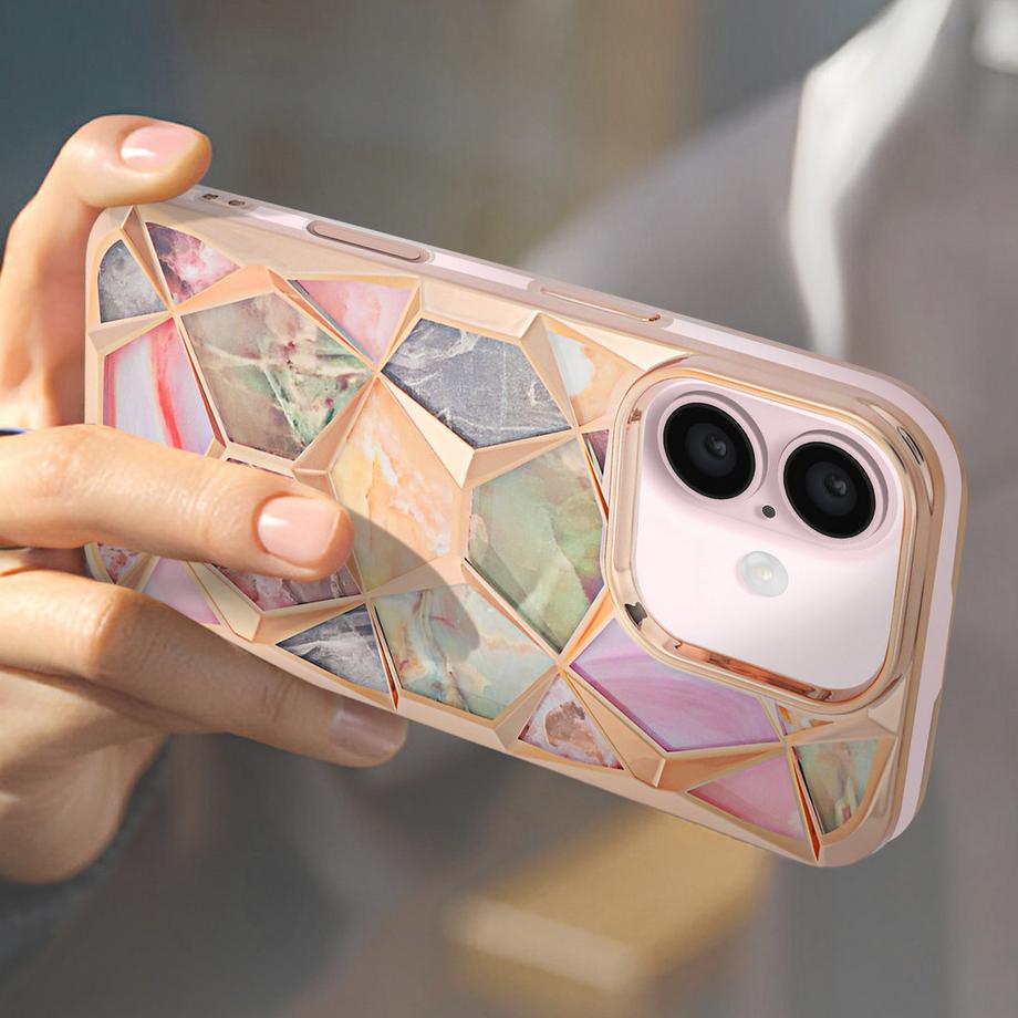 Avizar  MarbleCraft Hülle iPhone 16 Gold 
