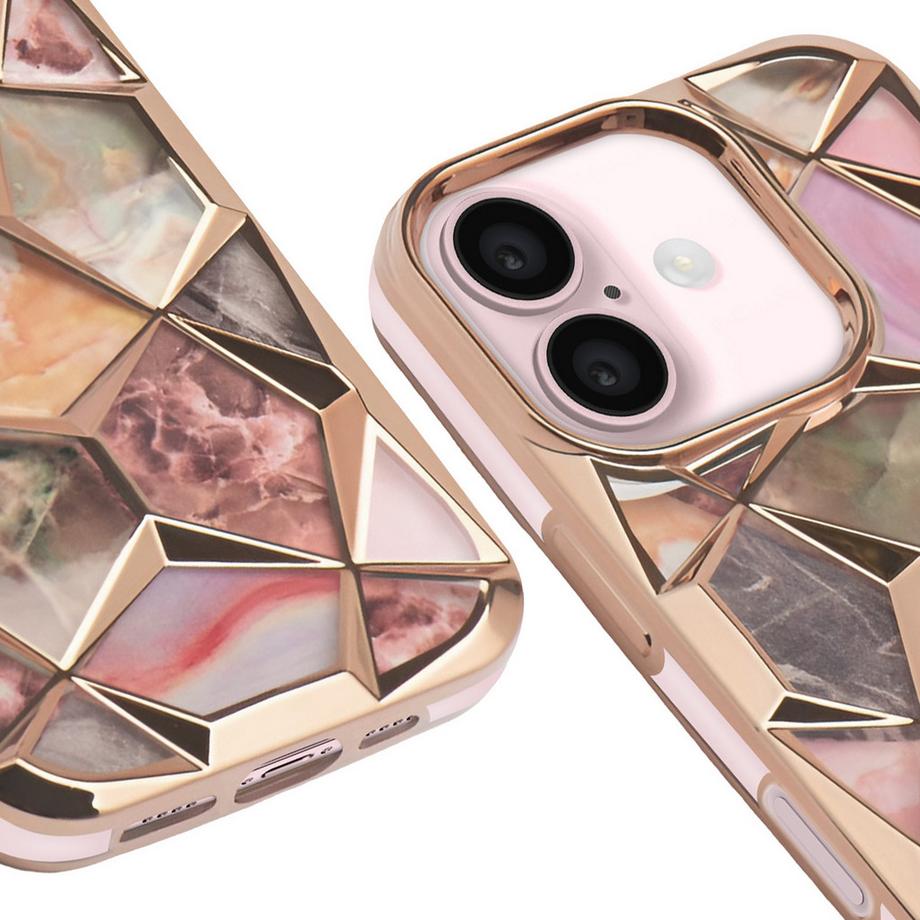 Avizar  MarbleCraft Hülle iPhone 16 Gold 