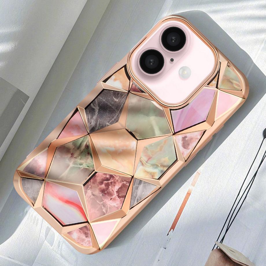 Avizar  MarbleCraft Hülle iPhone 16 Gold 