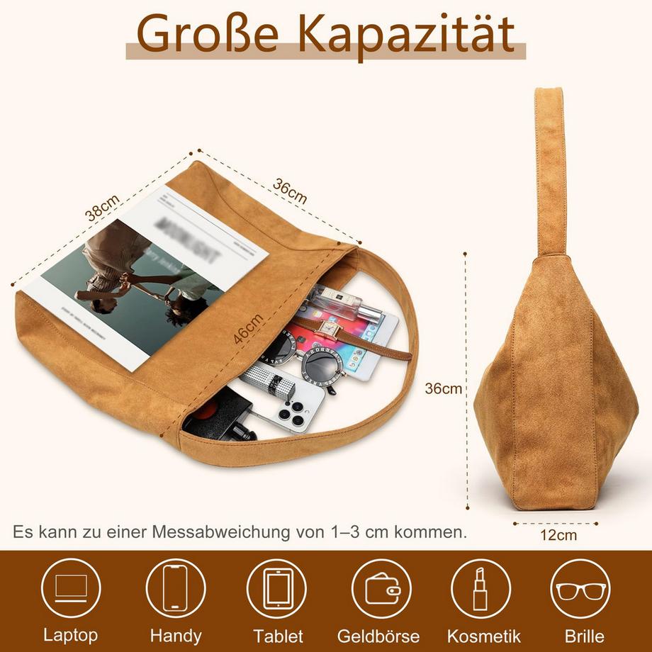 Only-bags.store Grosse Umhängetasche mit schlaffem Design  