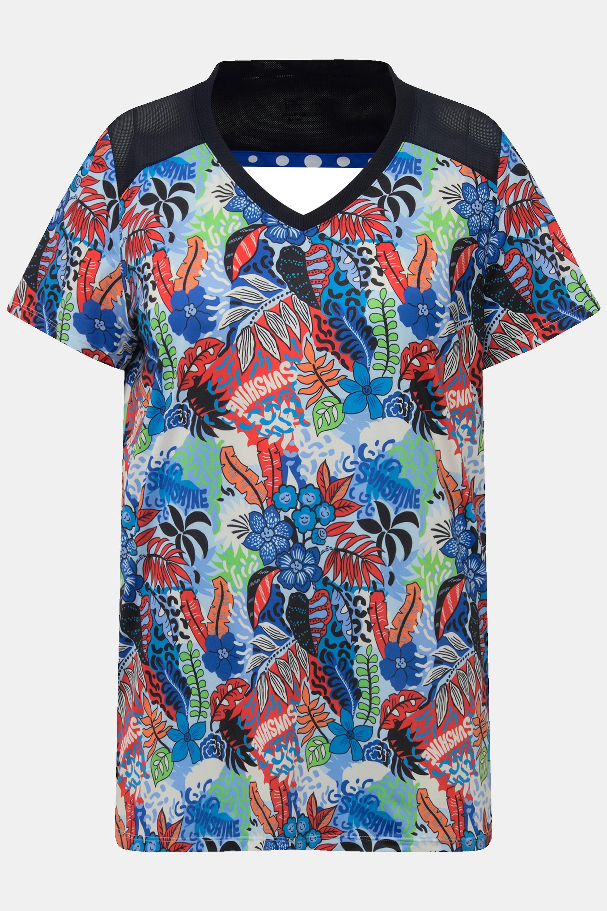 Ulla Popken Maglia funzionale linea A scollo a V mezze maniche  