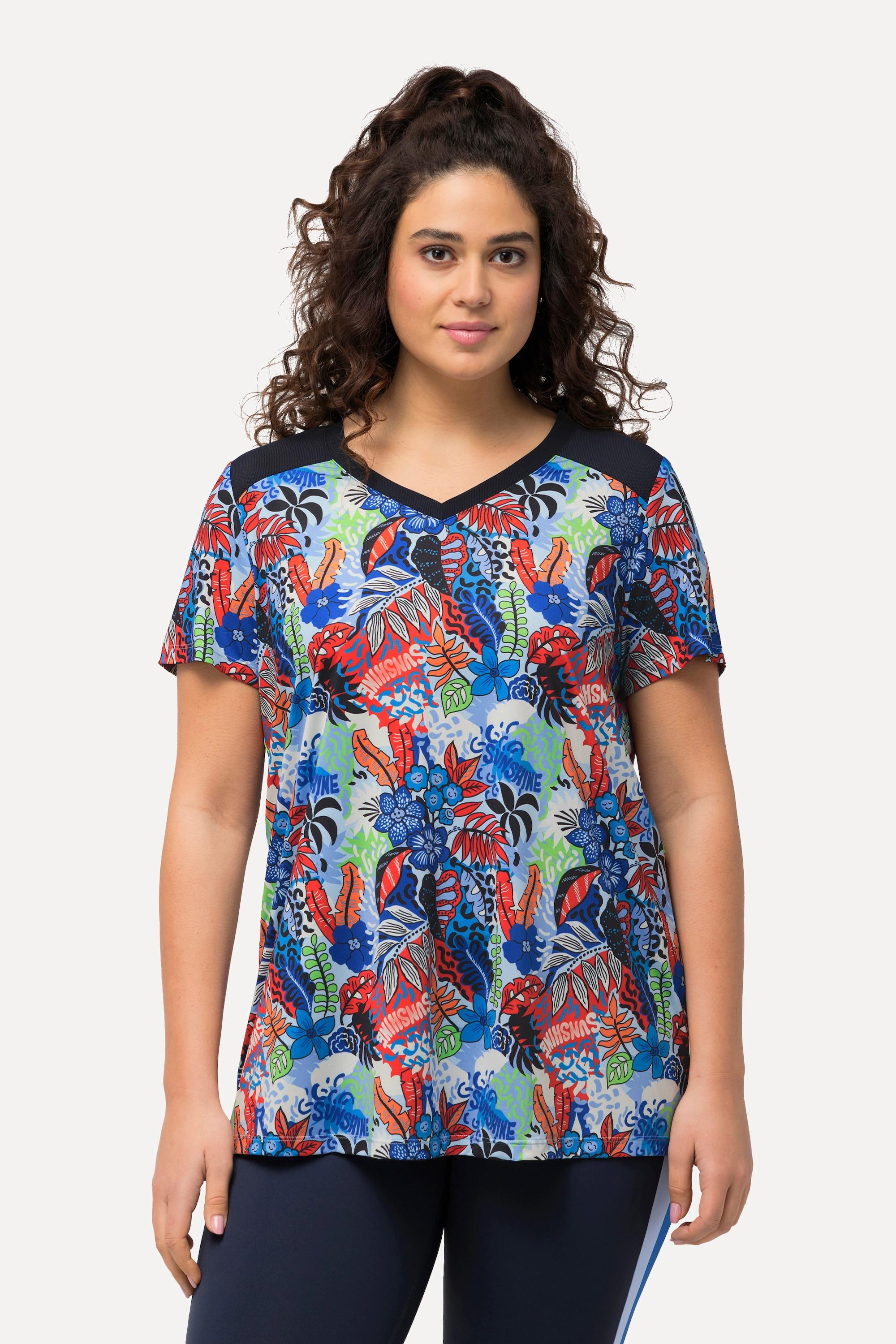 Ulla Popken Maglia funzionale linea A scollo a V mezze maniche  