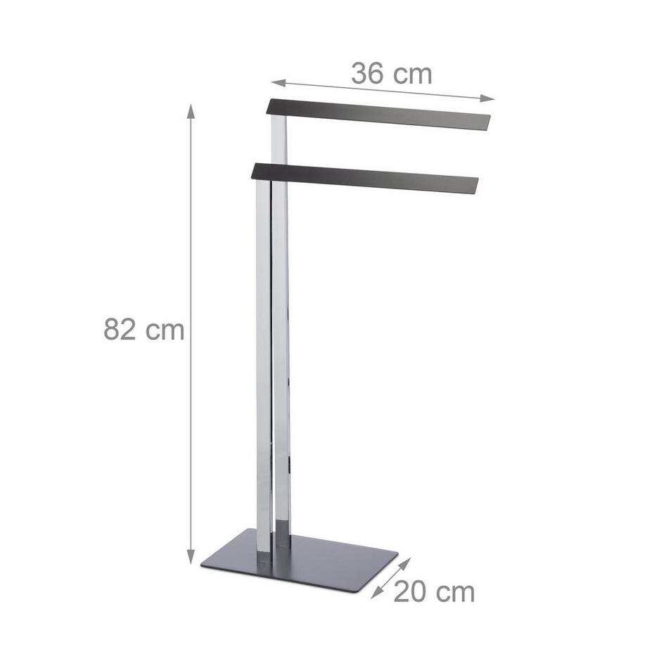 B2X Porta asciugamani cromo antracite  