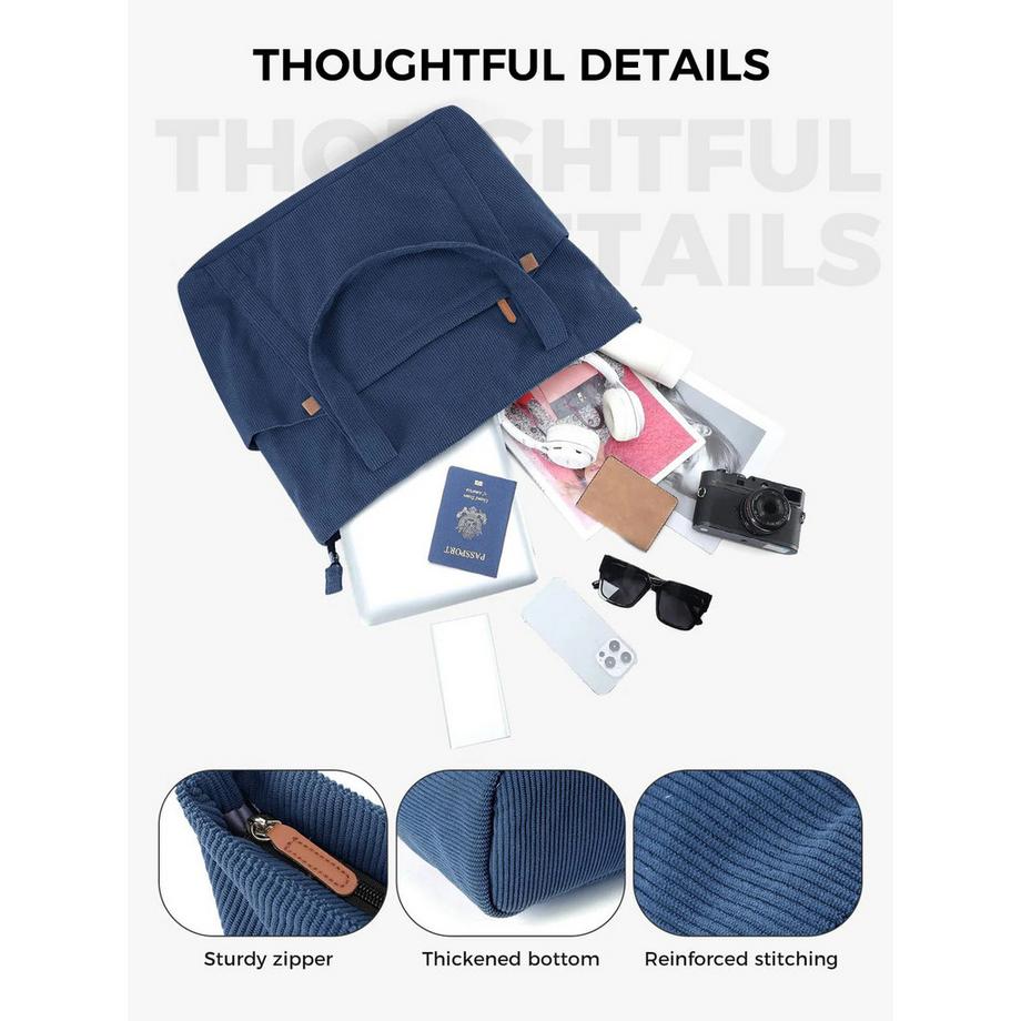 Only-bags.store Cordtasche mit Reissverschluss grosse Einkaufs Strand Laptop Tasche  