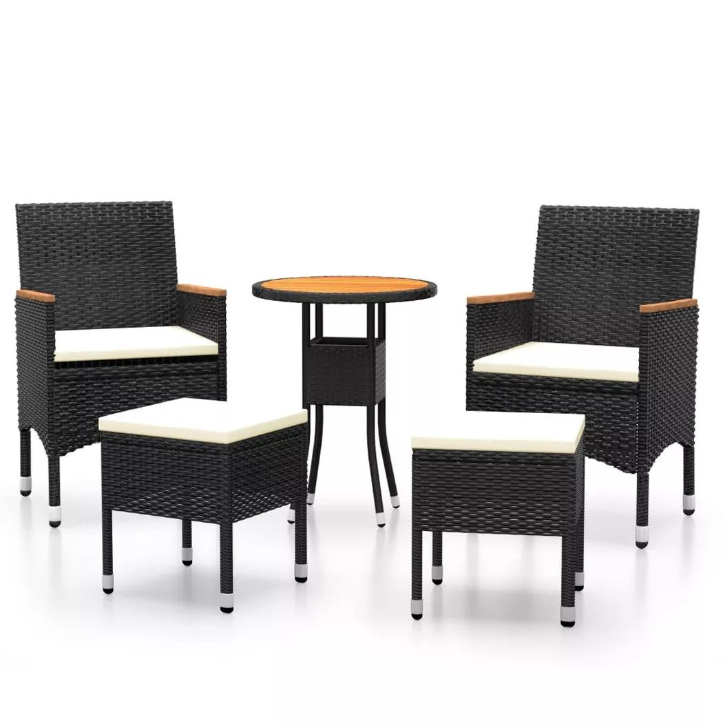 VidaXL - Ensemble de meubles de jardin rotin synthétique, One Size, Noir
