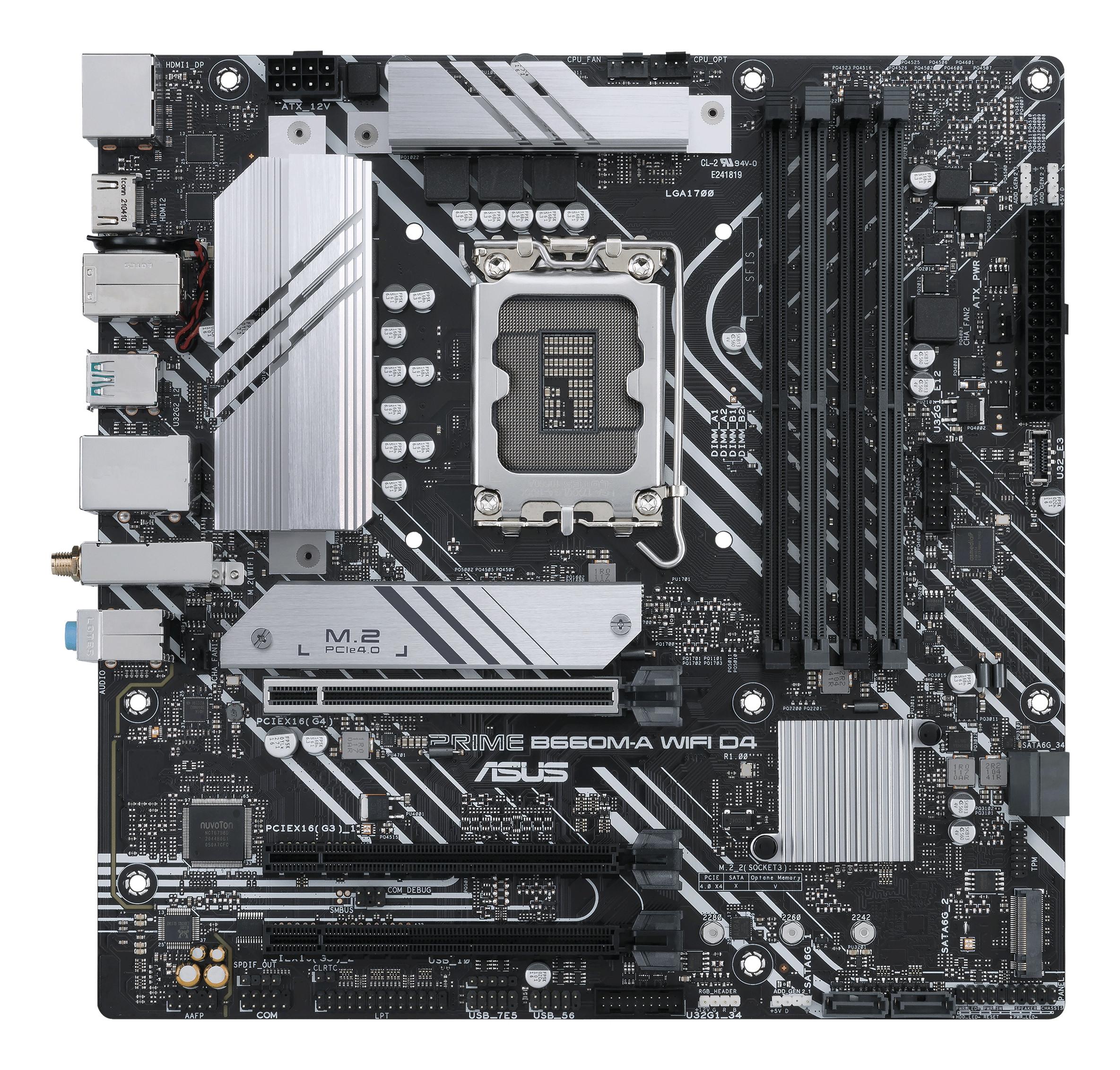 ASUS  PRIME B660M-A WIFI D4 Intel B660 LGA 1700 micro ATX 