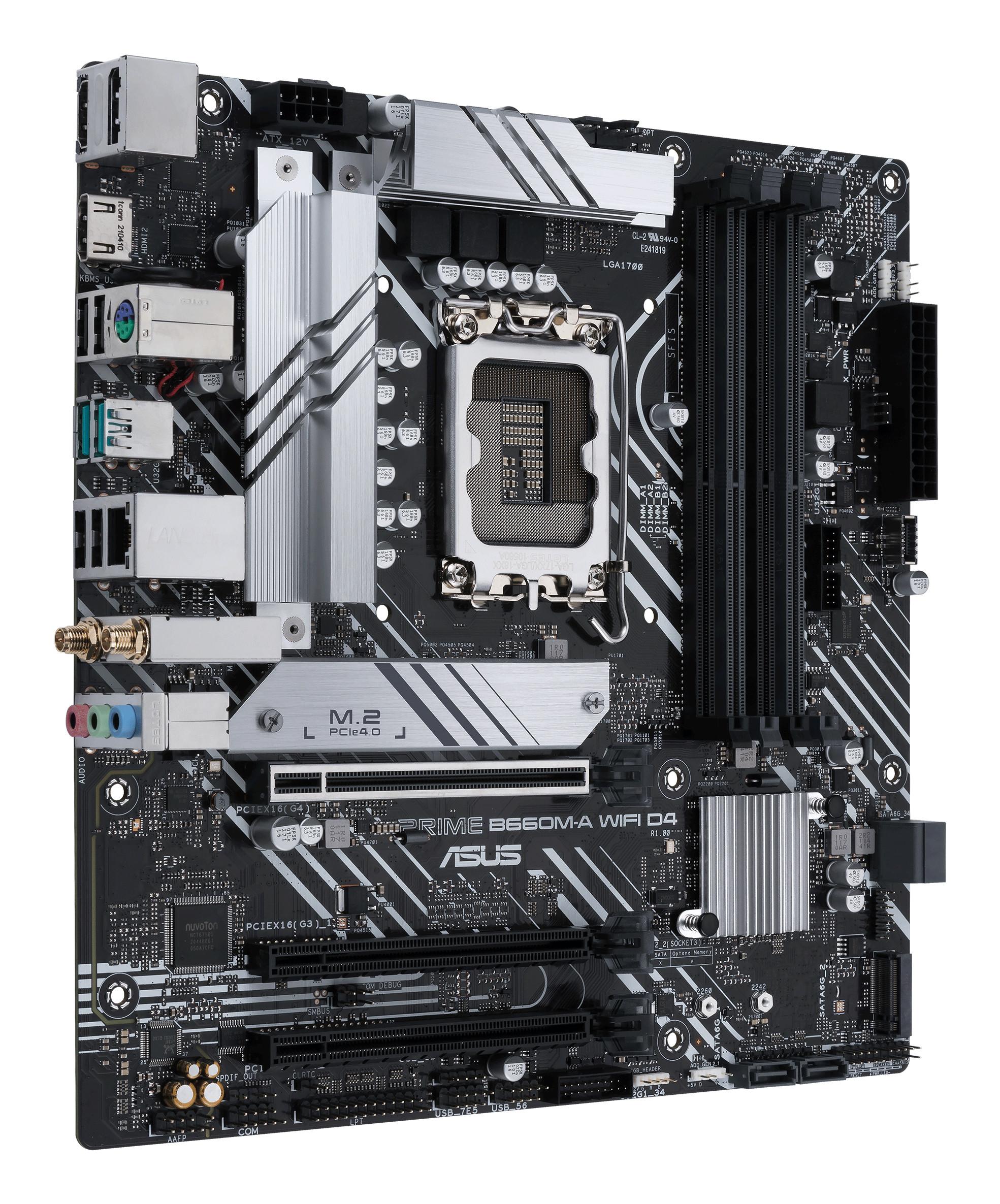 ASUS  PRIME B660M-A WIFI D4 Intel B660 LGA 1700 micro ATX 