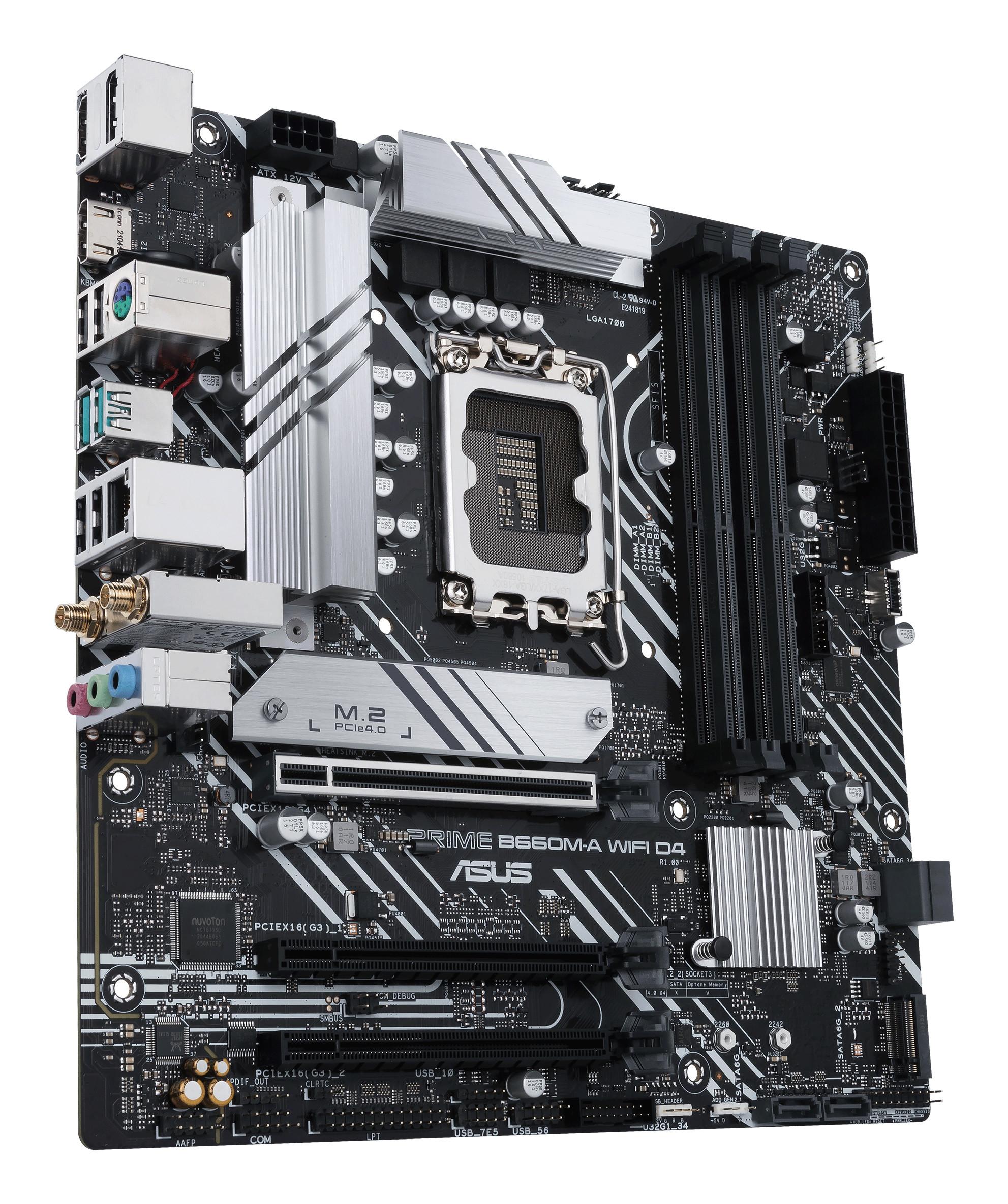 ASUS  PRIME B660M-A WIFI D4 Intel B660 LGA 1700 micro ATX 