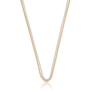 MUAU Schmuck  Collier Rundanker Bicolor Weiss-/Rotgold 750, 1.5mm, 42cm 