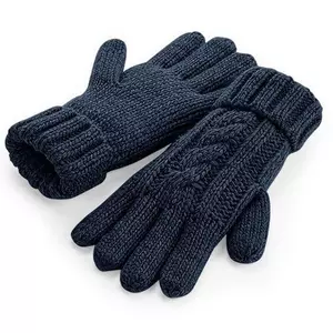 Zopfmuster Melange Handschuhe