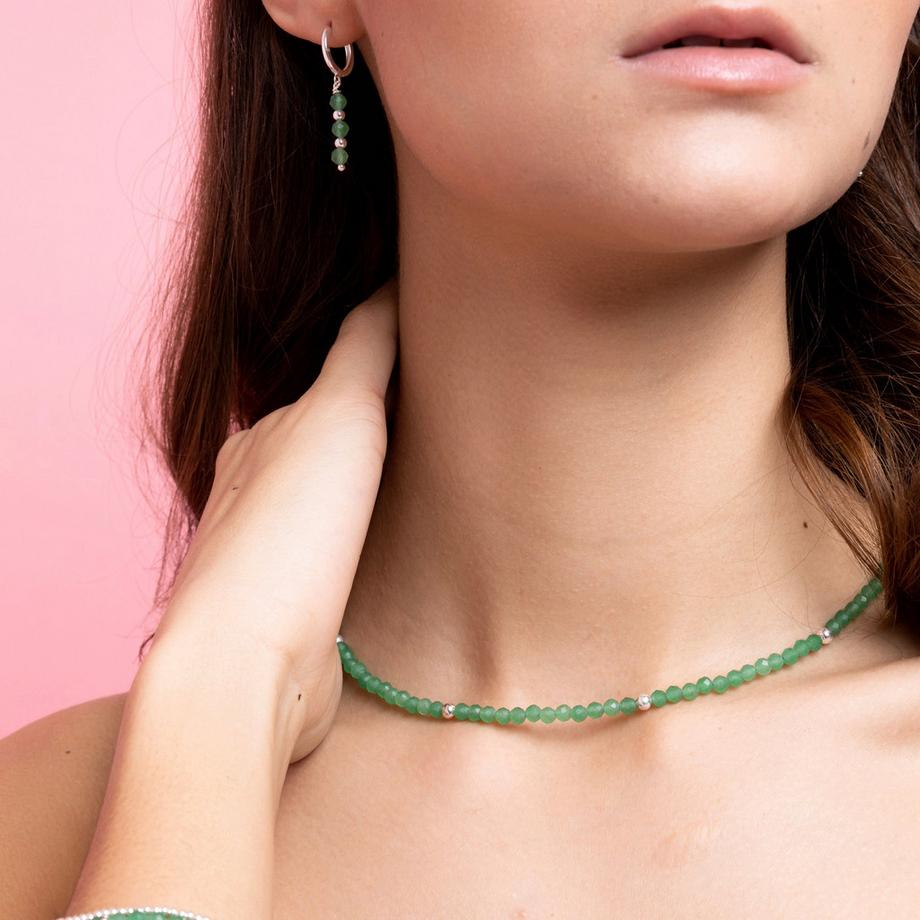 Balibay  Belen  Halskette mit Aventurin und 925 Silber 