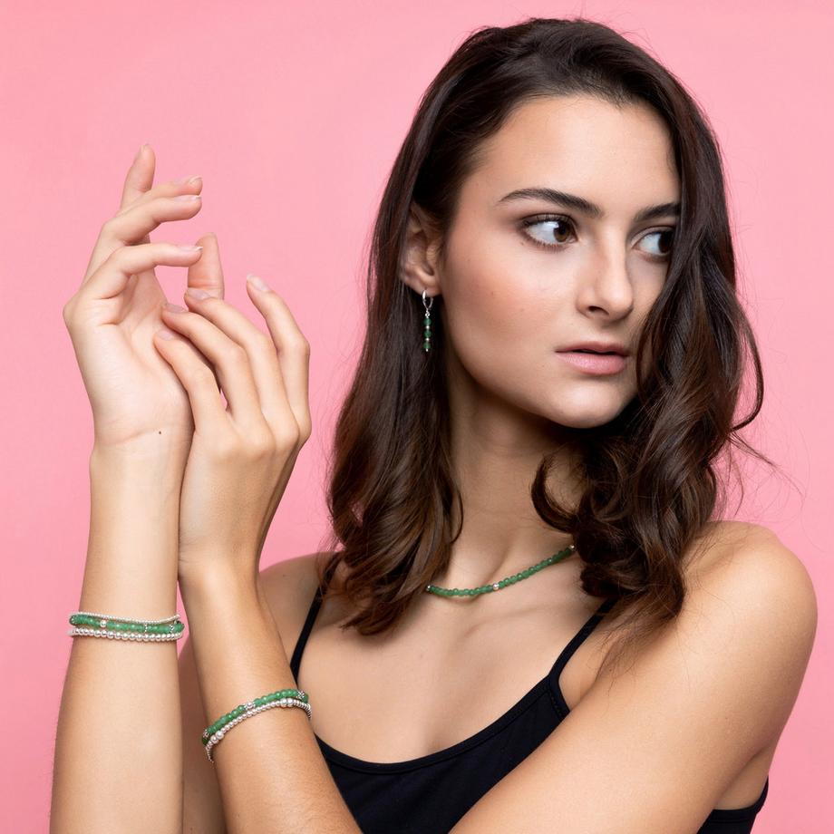 Balibay  Belen  Halskette mit Aventurin und 925 Silber 