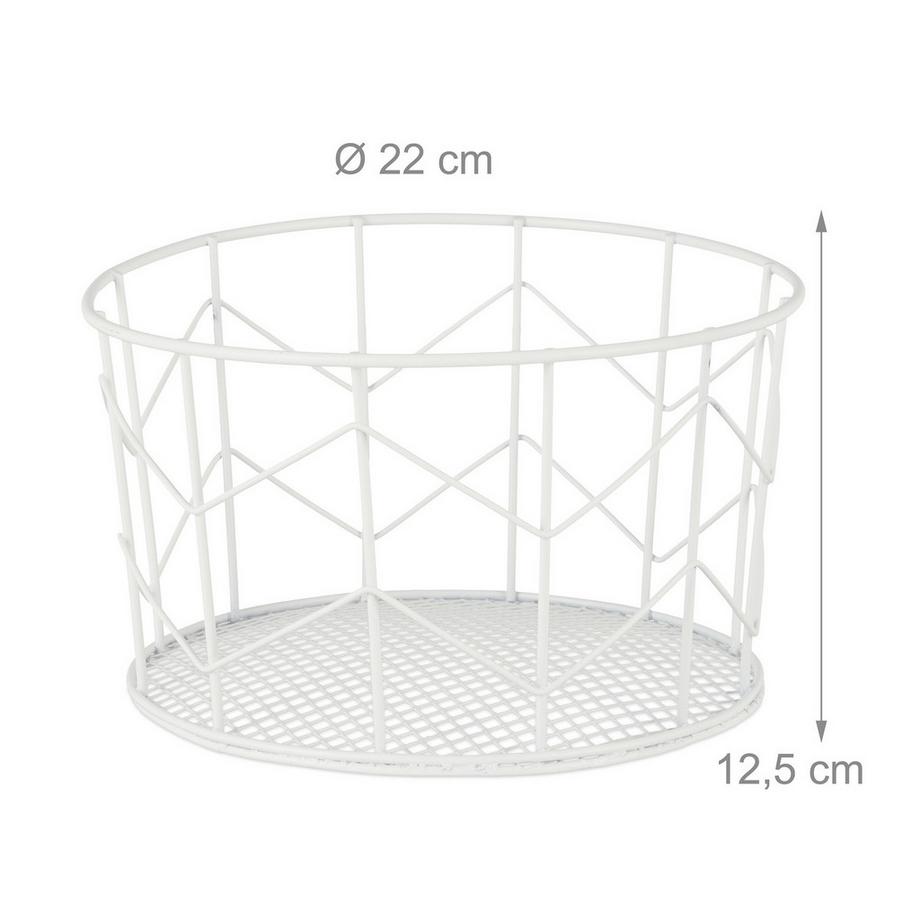 B2X Runder Korb aus Metalldraht  