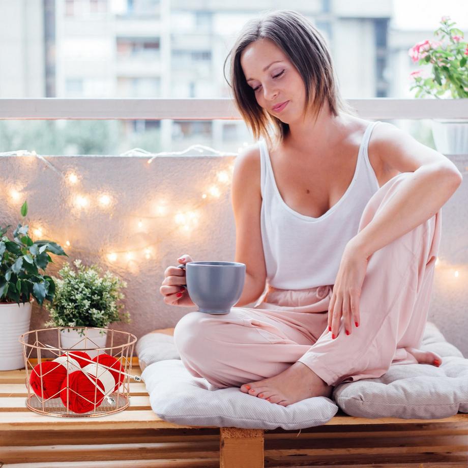 B2X Runder Korb aus Metalldraht  