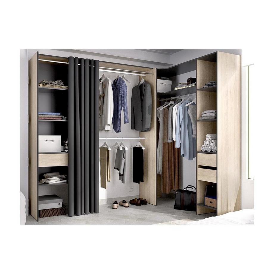 Vente-unique Dressing d'angle extensible GONTRAN L14Chêne  