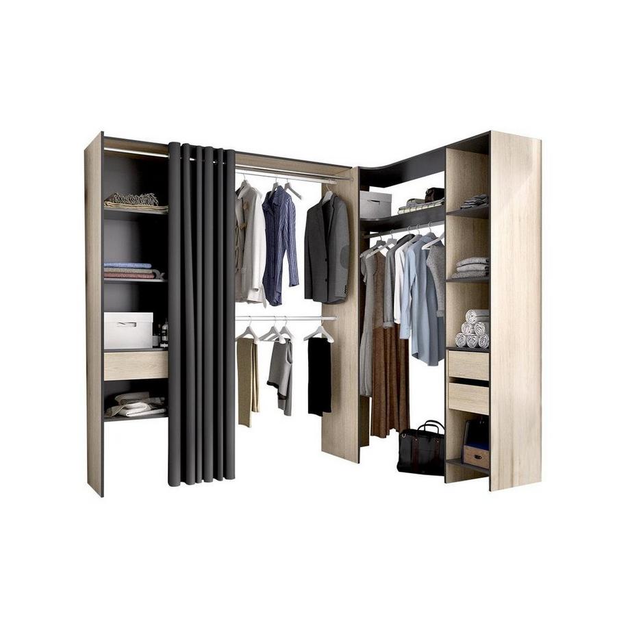 Vente-unique Dressing d'angle extensible GONTRAN L14Chêne  