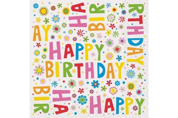 STEWO INTERNATIONAL STEWO Servietten 25x25cm 2573923660 Happy Birthday 20 Stück  