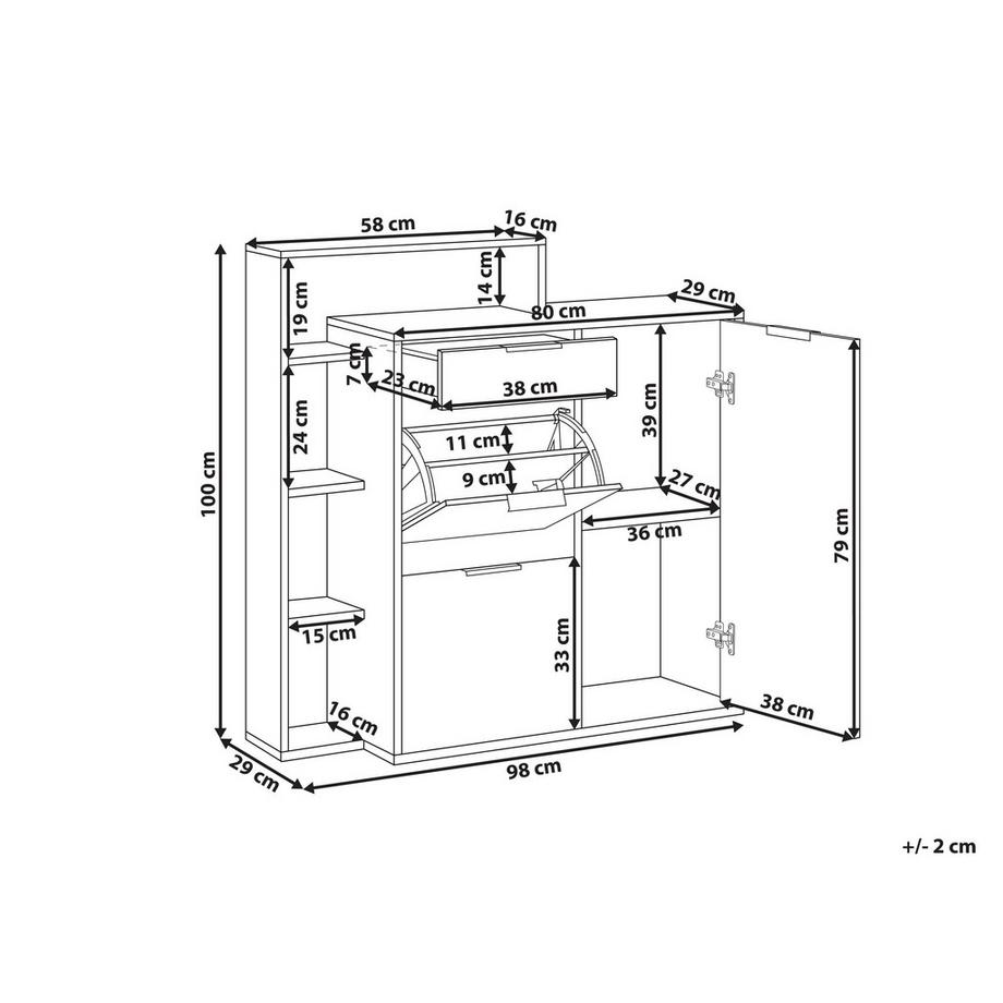 Beliani Scarpiera en Pannello di fibre (LDF) Scandinavo MIRANI  