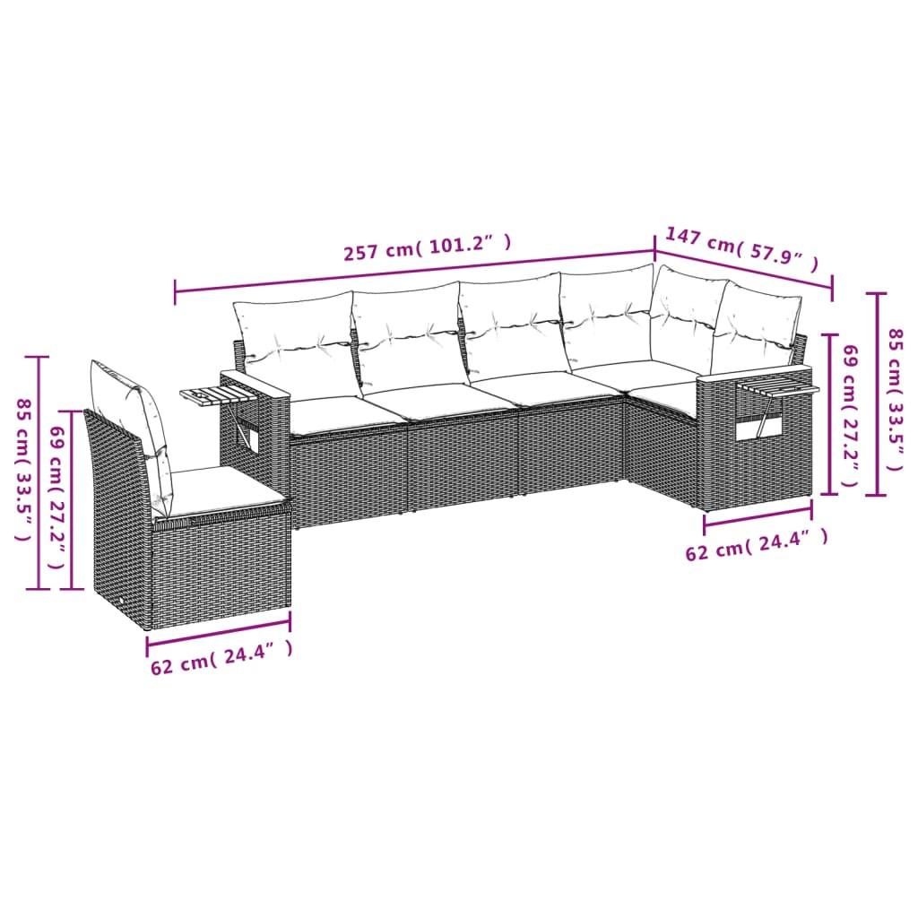 VidaXL Ensemble de canapés de jardin rotin synthétique  