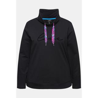 Ulla Popken  Sweat-shirt col montant et manches longues, fermetures à glissière descendant jusqu'à la base 