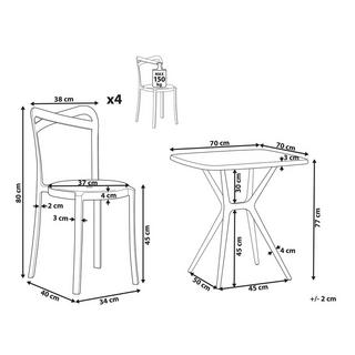 Beliani Essgruppe für 4 Personen aus Kunststoff Modern SERSALE/CAMOGLI  