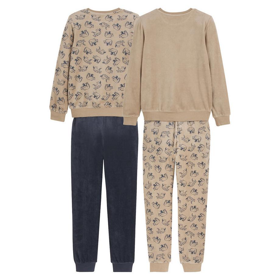 La Redoute Collections  2er-Pack Samt-Pyjamas  Bär 
