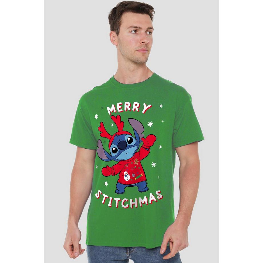Lilo & Stitch Merry Stitchmas T-Shirt con Stampa Grafica  