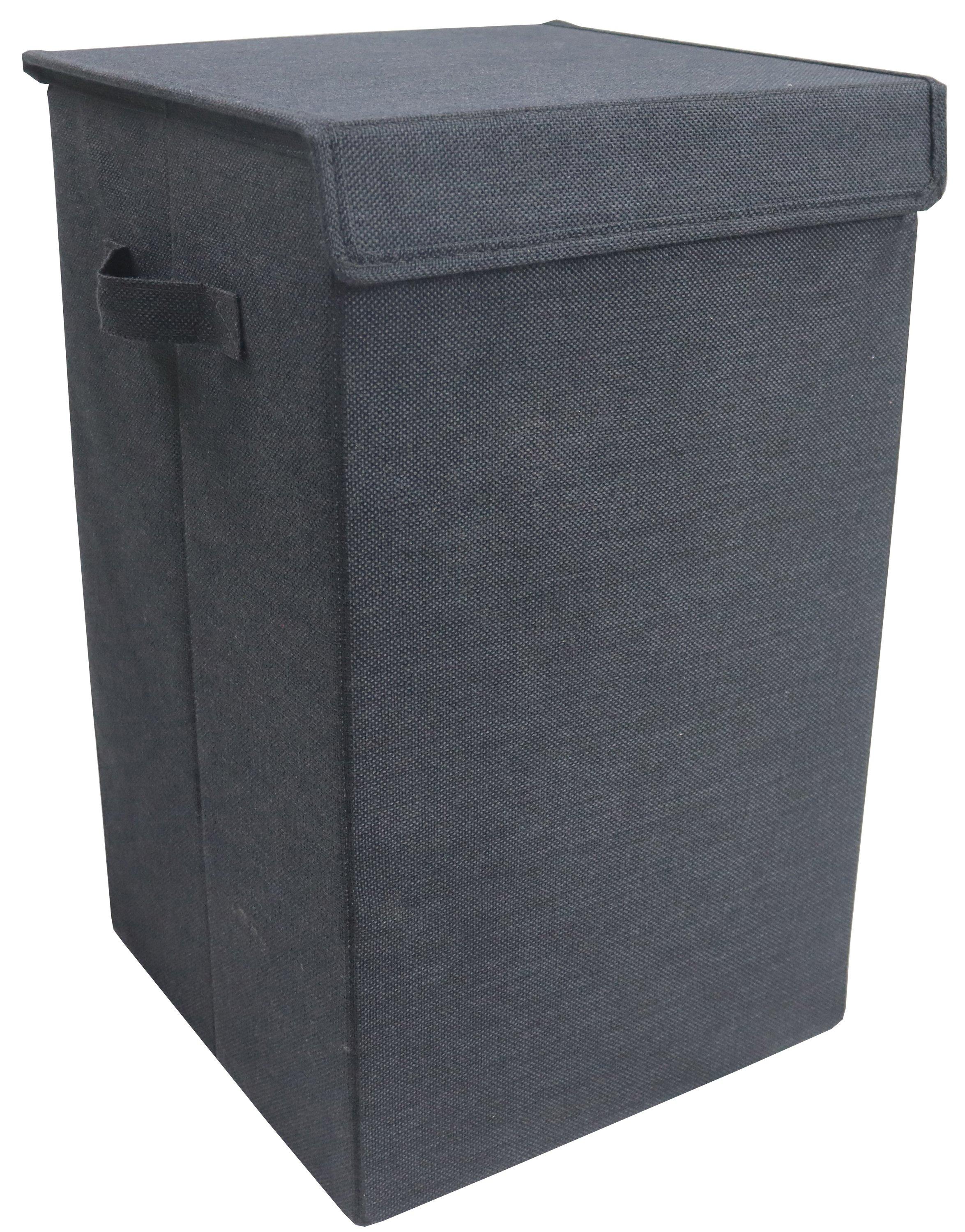 VCM Wäschekorb Stoff Wäschebox Wäschetruhe Wäschesammler Stoffbox Deckel Dreso M  