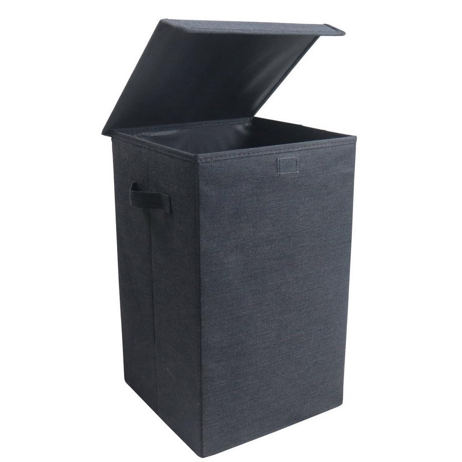 VCM Wäschekorb Stoff Wäschebox Wäschetruhe Wäschesammler Stoffbox Deckel Dreso M  