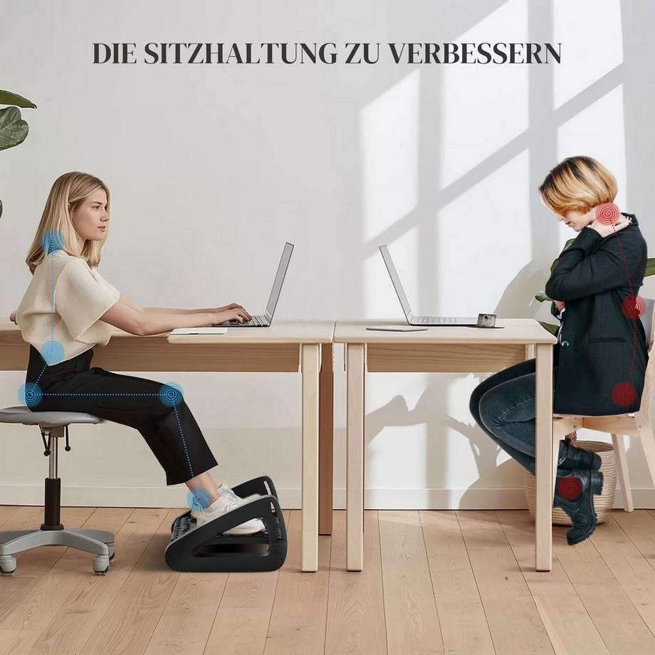 Northio  Repose-pieds bureau 6 niveaux réglable en hauteur avec surface de massage, repose-pieds ergonomique pour bureau à domicile, bureau, noir 