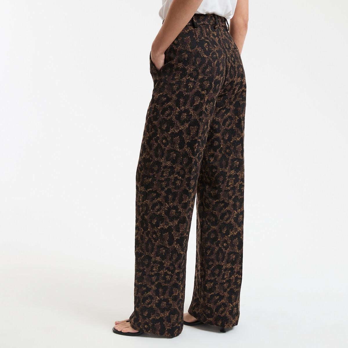 La Redoute Collections Pantaloni dritti vita alta Jacquard  