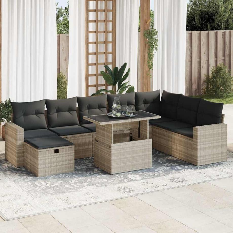 VidaXL set divano da giardino Polirattan  
