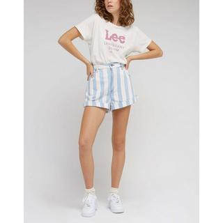 Lee Short Plissé Rayé en Denim  