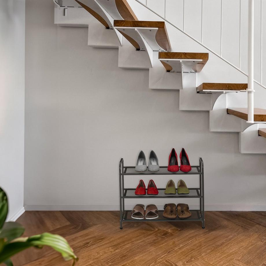 B2X Ripiano per scarpe in metallo nero  