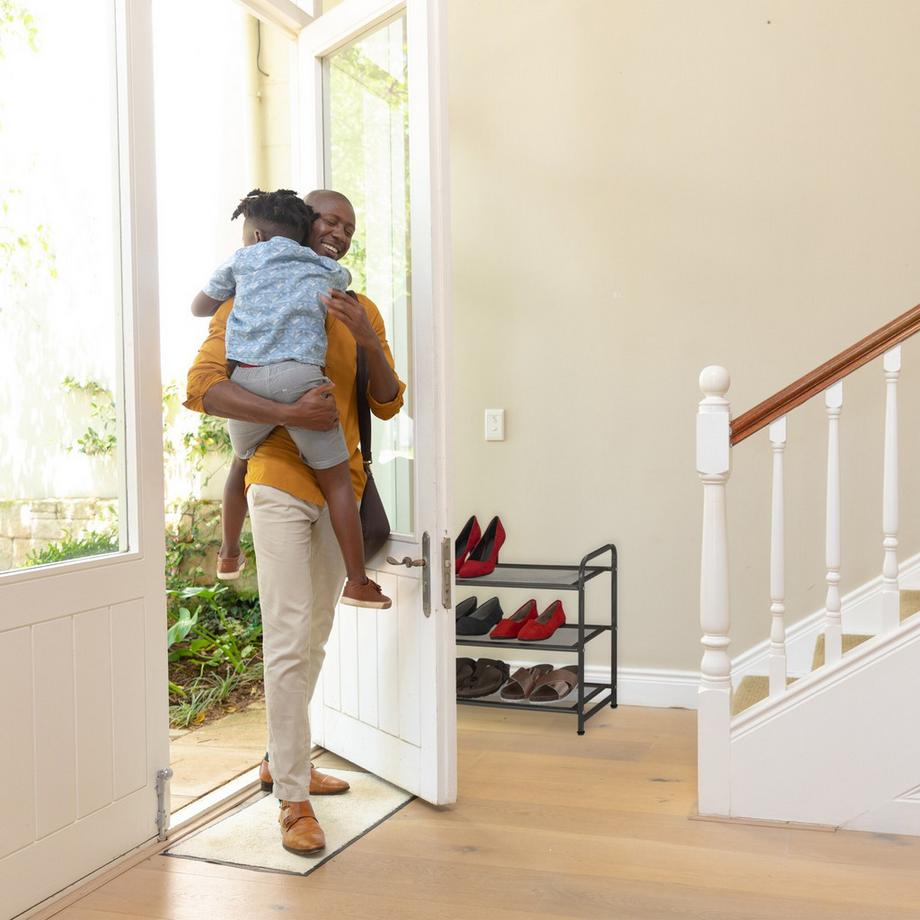 B2X Ripiano per scarpe in metallo nero  